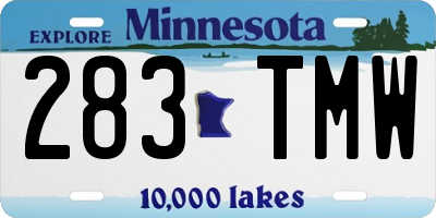 MN license plate 283TMW
