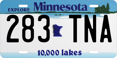MN license plate 283TNA