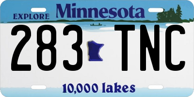 MN license plate 283TNC