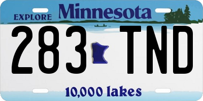 MN license plate 283TND