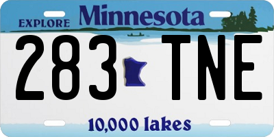 MN license plate 283TNE