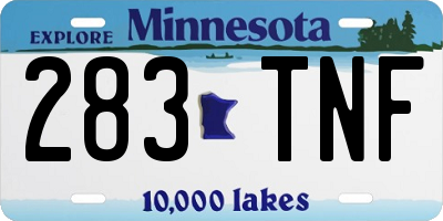 MN license plate 283TNF