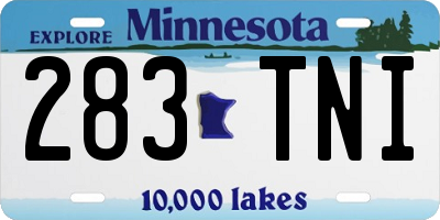 MN license plate 283TNI