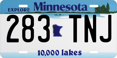 MN license plate 283TNJ