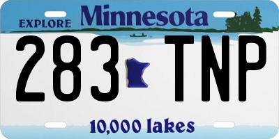 MN license plate 283TNP
