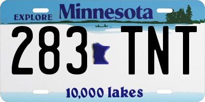 MN license plate 283TNT