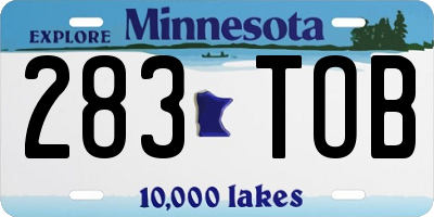 MN license plate 283TOB
