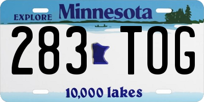 MN license plate 283TOG
