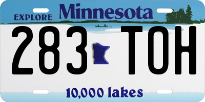 MN license plate 283TOH