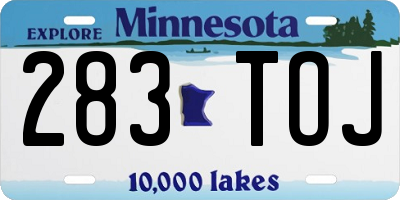 MN license plate 283TOJ