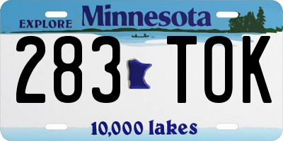 MN license plate 283TOK