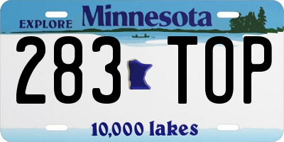 MN license plate 283TOP