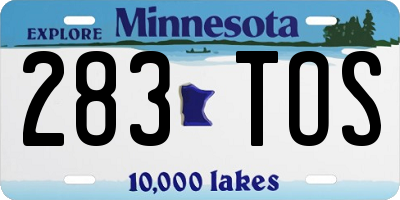 MN license plate 283TOS