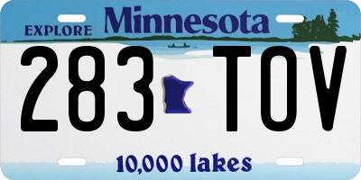 MN license plate 283TOV