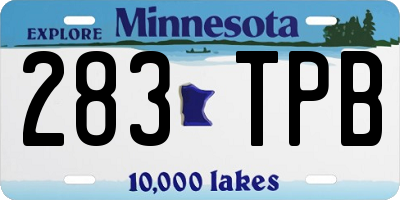 MN license plate 283TPB