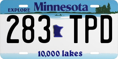 MN license plate 283TPD