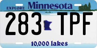MN license plate 283TPF