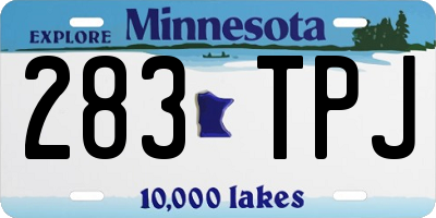 MN license plate 283TPJ