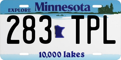 MN license plate 283TPL