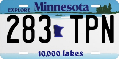 MN license plate 283TPN