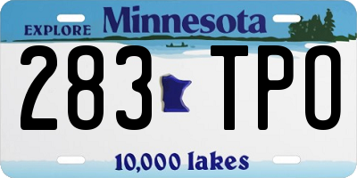 MN license plate 283TPO