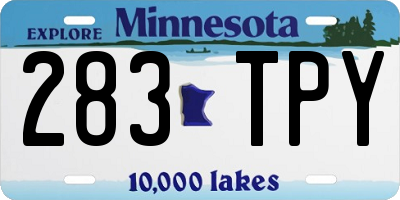 MN license plate 283TPY