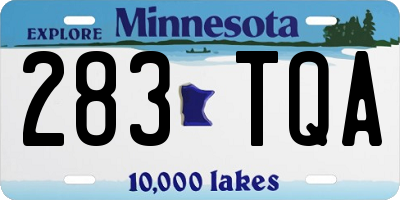 MN license plate 283TQA