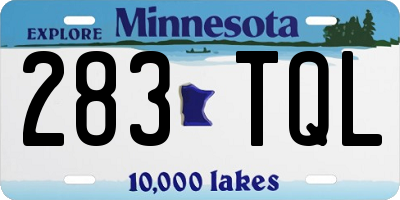 MN license plate 283TQL