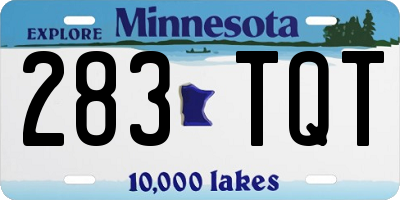 MN license plate 283TQT