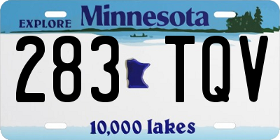 MN license plate 283TQV