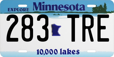MN license plate 283TRE
