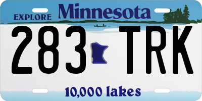 MN license plate 283TRK