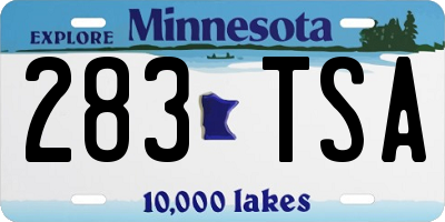 MN license plate 283TSA