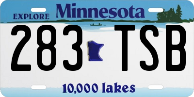 MN license plate 283TSB