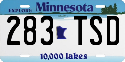 MN license plate 283TSD