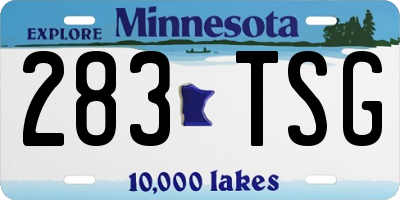 MN license plate 283TSG