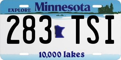 MN license plate 283TSI