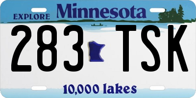 MN license plate 283TSK