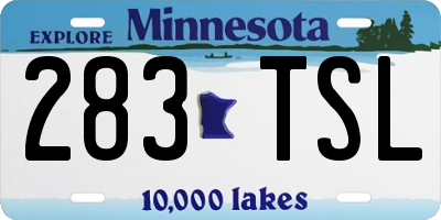 MN license plate 283TSL