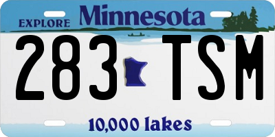 MN license plate 283TSM
