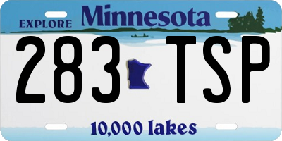 MN license plate 283TSP