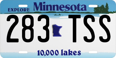 MN license plate 283TSS