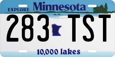 MN license plate 283TST