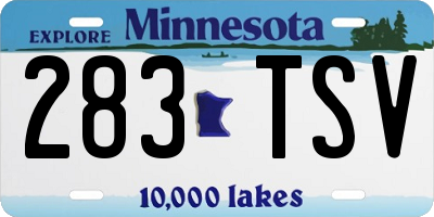 MN license plate 283TSV