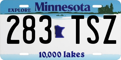 MN license plate 283TSZ