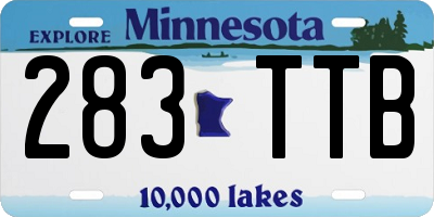 MN license plate 283TTB