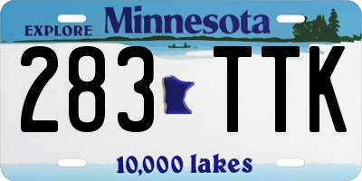 MN license plate 283TTK