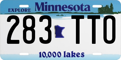 MN license plate 283TTO