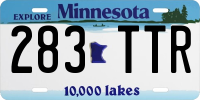 MN license plate 283TTR