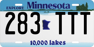 MN license plate 283TTT